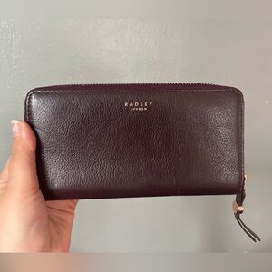 Radley London Witley pony calf hair zip around wallet in plum